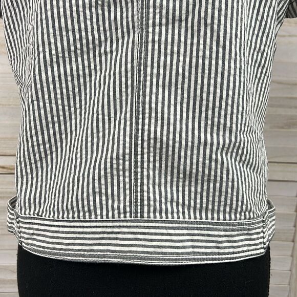 Anthropologie Ett Twa Second Line Ticking Stripe Cropped Jacket 8 - Picture 8 of 10